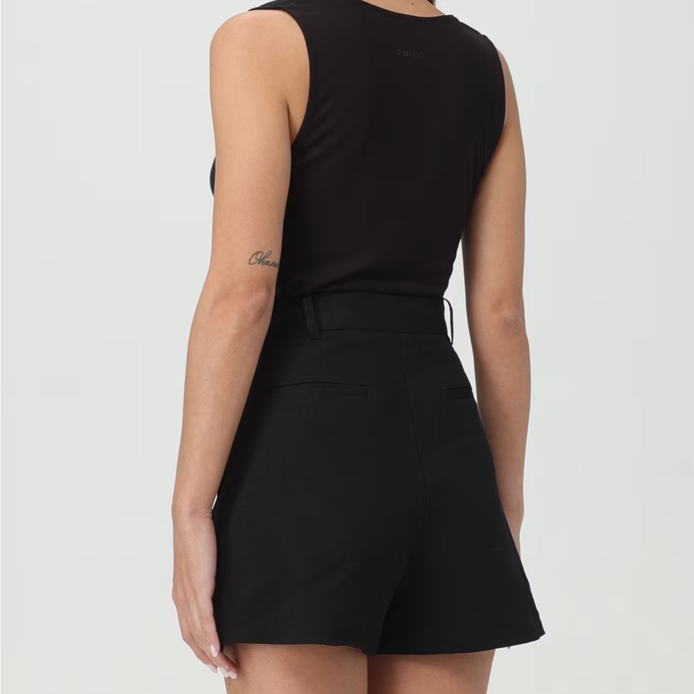 BNWT Pinko Tallo Fluido Jersey Black Ruched Tank Top black XS - Picture 4 of 10